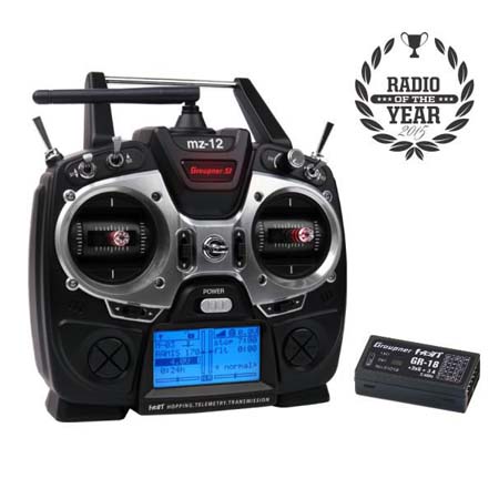 mz-12 6 Channel 2.4GHz Multirotor HoTT Radio with GR-18 Controller